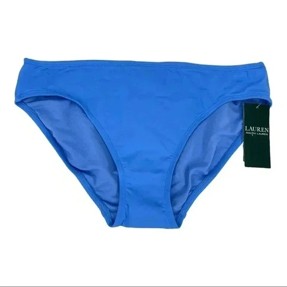 Lauren Ralph Lauren Sky Blue Beach Club Solid Hipster Swim Bottoms - Picture 4 of 8
